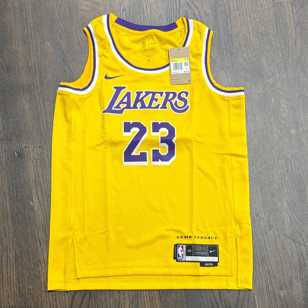 Yellow Nike LeBron James Lakers Basketball Jersey